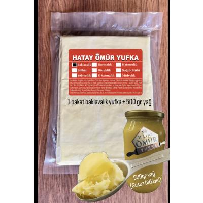 1 paket BAKLAVALIK YUFKA + 500 GR  YAĞ (SUSUZ)